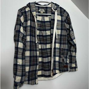 hooded zip up LLbean Flannel size XS